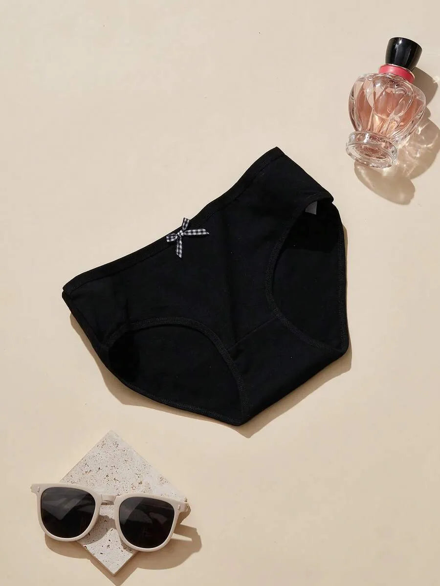 SHEIN سراويل داخلية نسائية من 5 قطع  مزينة بفيونكة ومتعدد الألوان