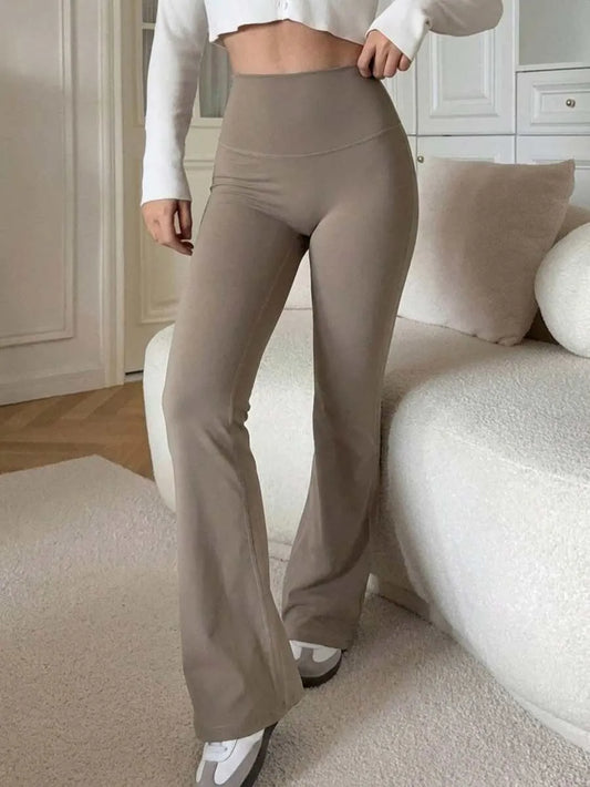 SHEIN بنطلون نسائي واسع الساق بخصر عالي