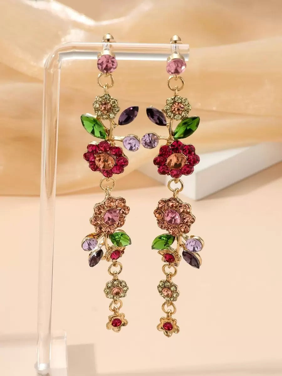 SHEIN أقراط راين بشكل نقطة زهرة