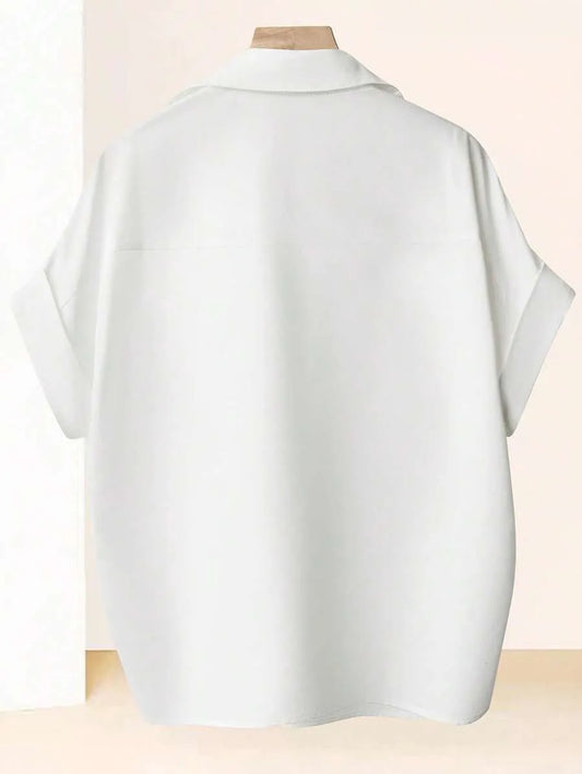 SHEIN Franclia بلوزة نسائية فرنسية عصرية بأكمام واسعة