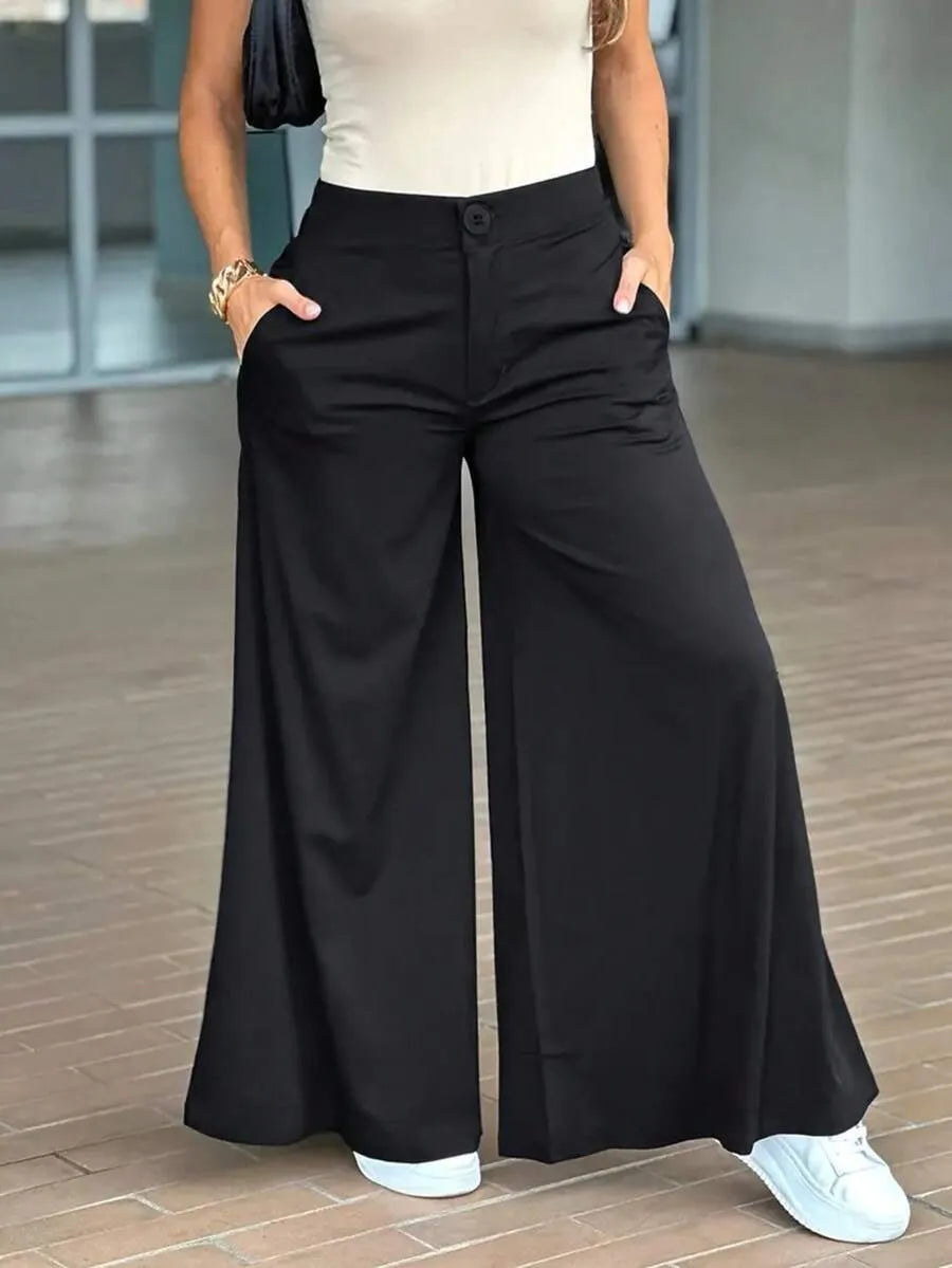 SHEIN بنطلون نسائي فضفاض واسع الساق كاجوال