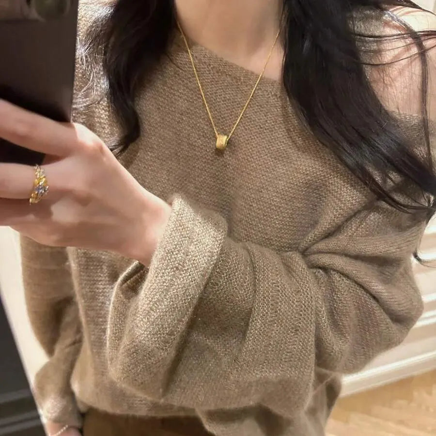 SHEIN قلادة بلورية بتصميم شجرة البرسيم مطلية بالذهب عيار 18 قيراط للنساء