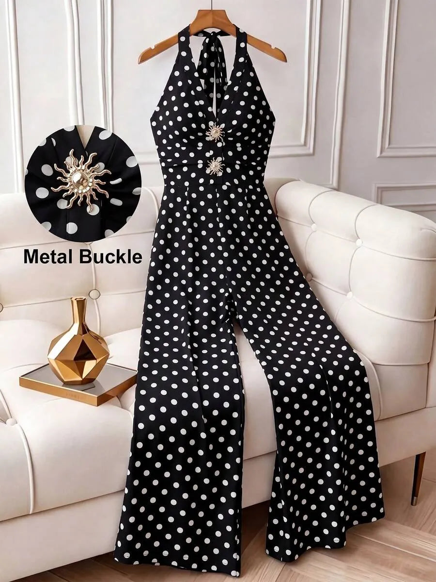 SHEIN Rafferiza جمبسوت نسائية بنقشة نقاط من