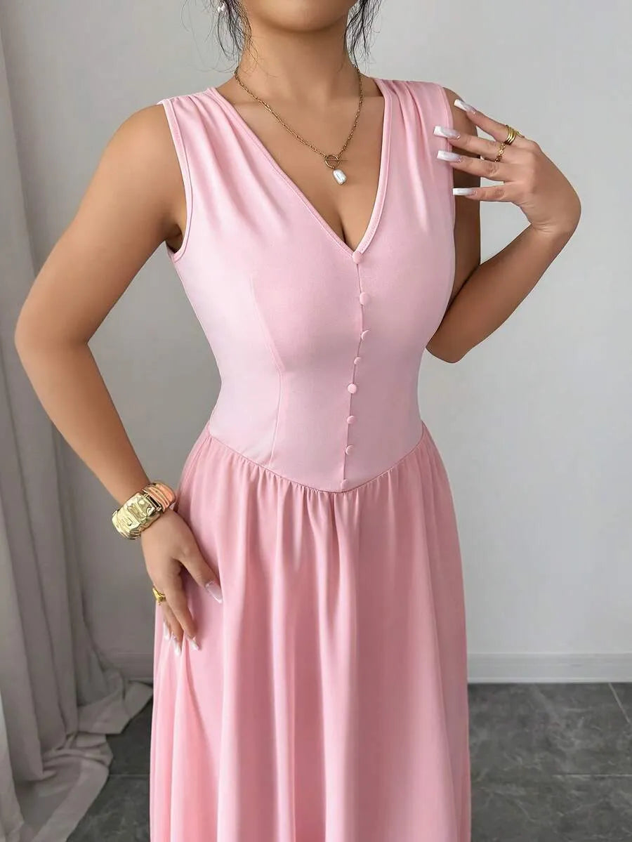 SHEIN Selianne فستان طويل أنيق مطوي