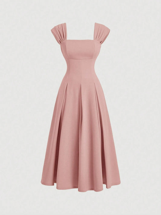 SHEIN MOD فستان طويل أنبوبي مطوي رسمي للنساء