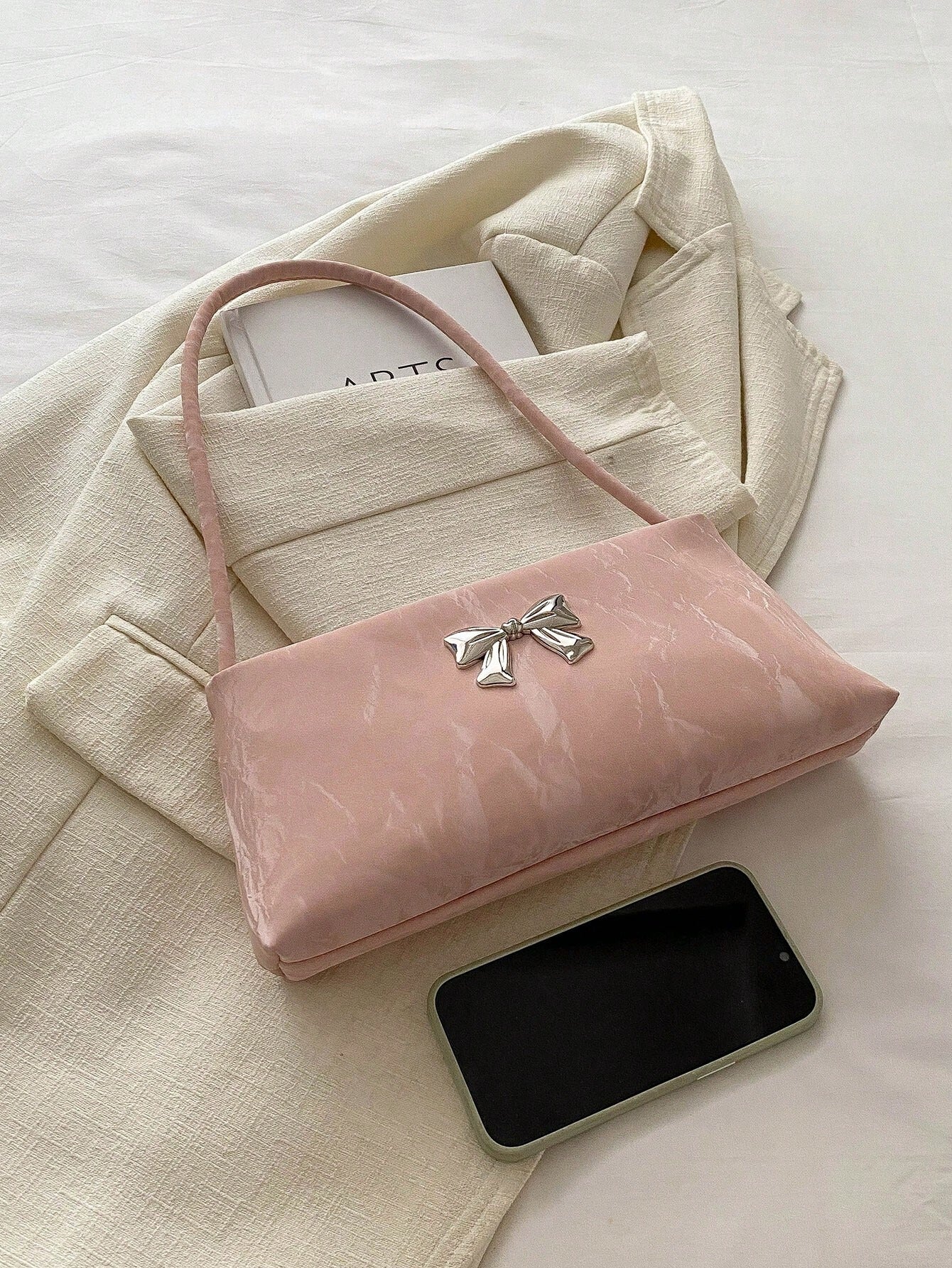 SHEIN حقيبة عصرية للكتف مزينة بفيونكة