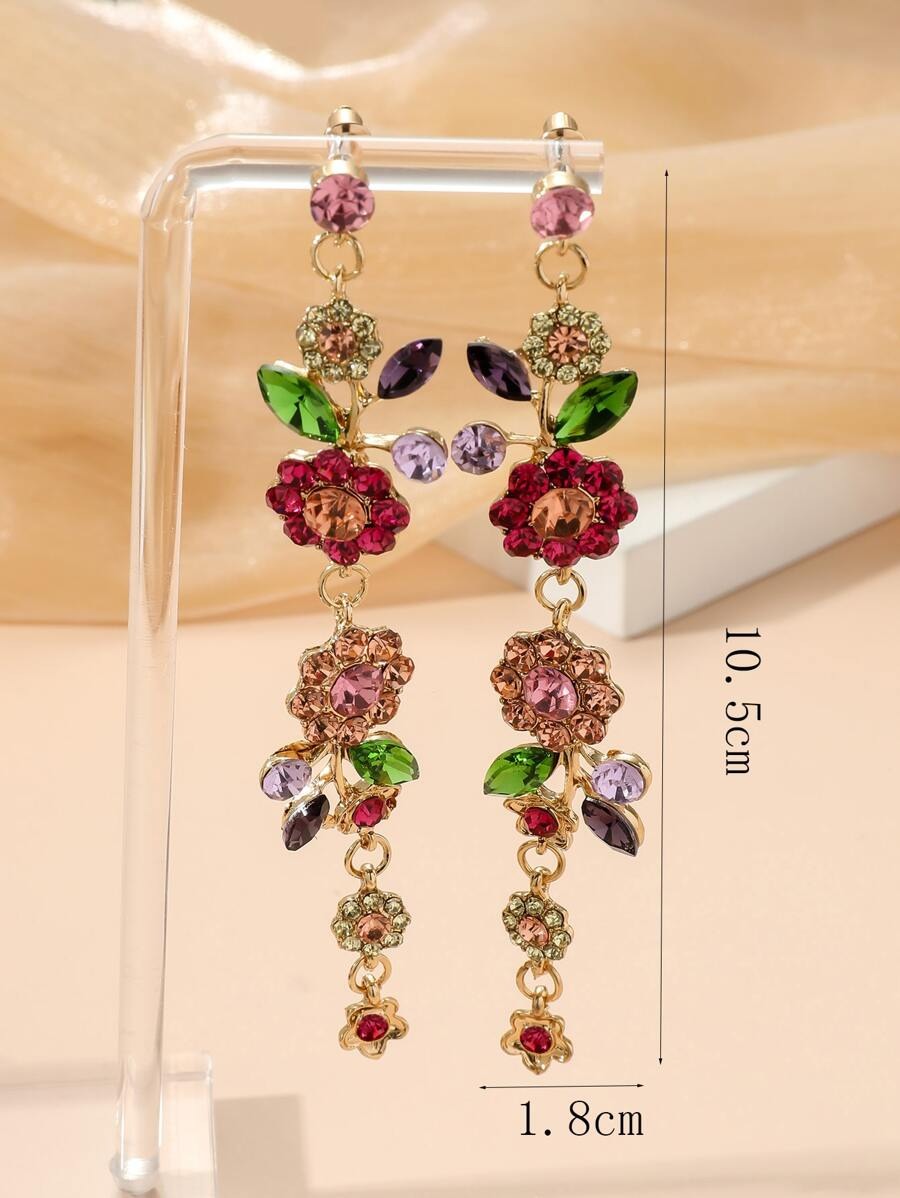 SHEIN أقراط راين بشكل نقطة زهرة