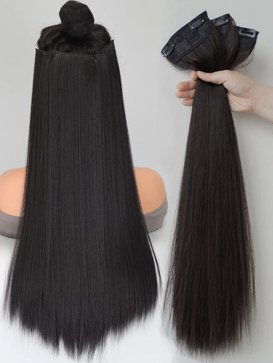 SHEIN وصلة شعر 3 قطع طويل مستقيم بمشبك