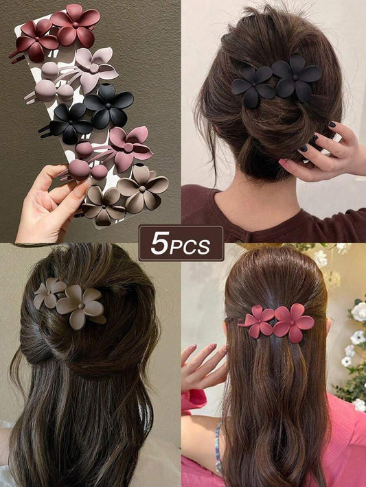 SHEIN   مشابك شعر بتصميم زهري 5 قطع