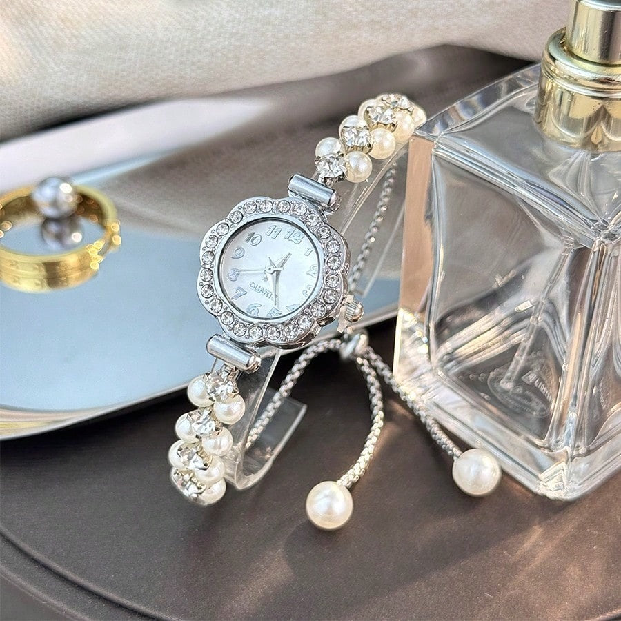 SHEIN ساعة نسائية كوارتز بسلسلة قابلة للتعديل