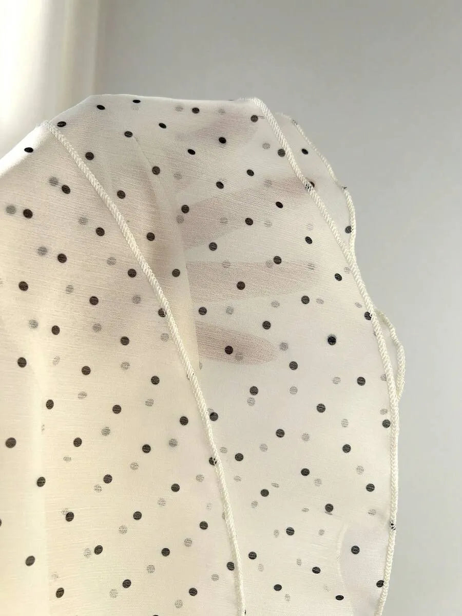 SHEIN Elamini قميص نسائي شيفون أنيق بطبقات ونقاط