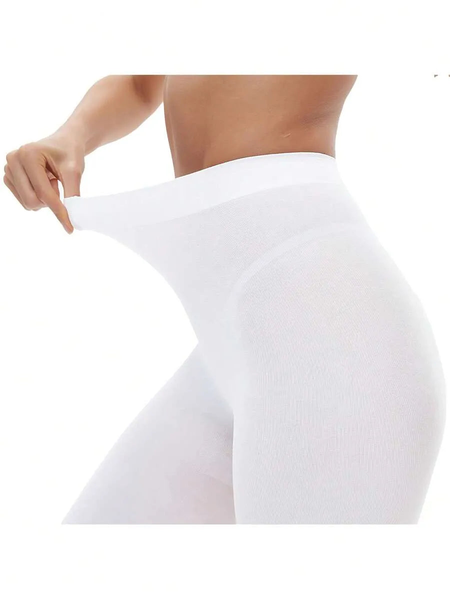 SHEIN 80D جوارب نسائية شبه شفافة سادة بلون أبيض