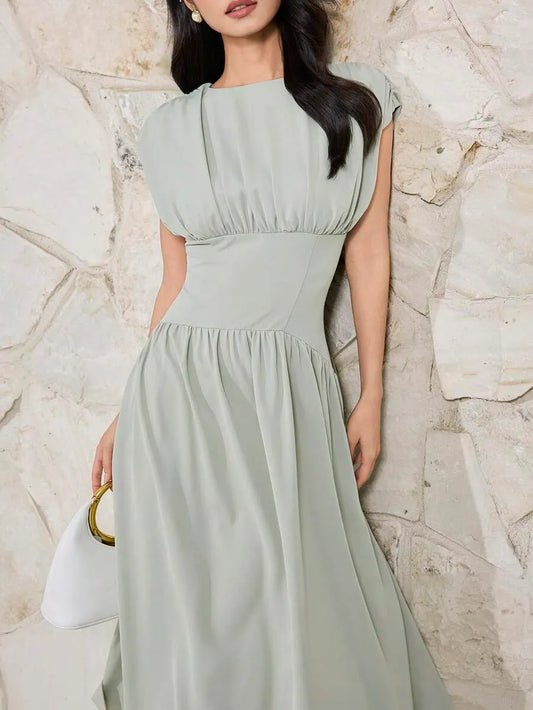 SHEIN Heiryn فستان أنيق بتجعيد وتحديد خصر