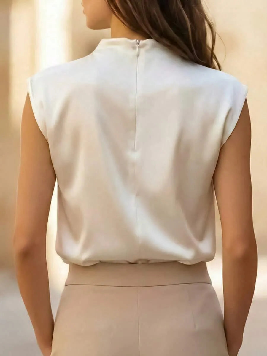 SHEIN بلوزة ساتان أنيقة للنساء للصيف