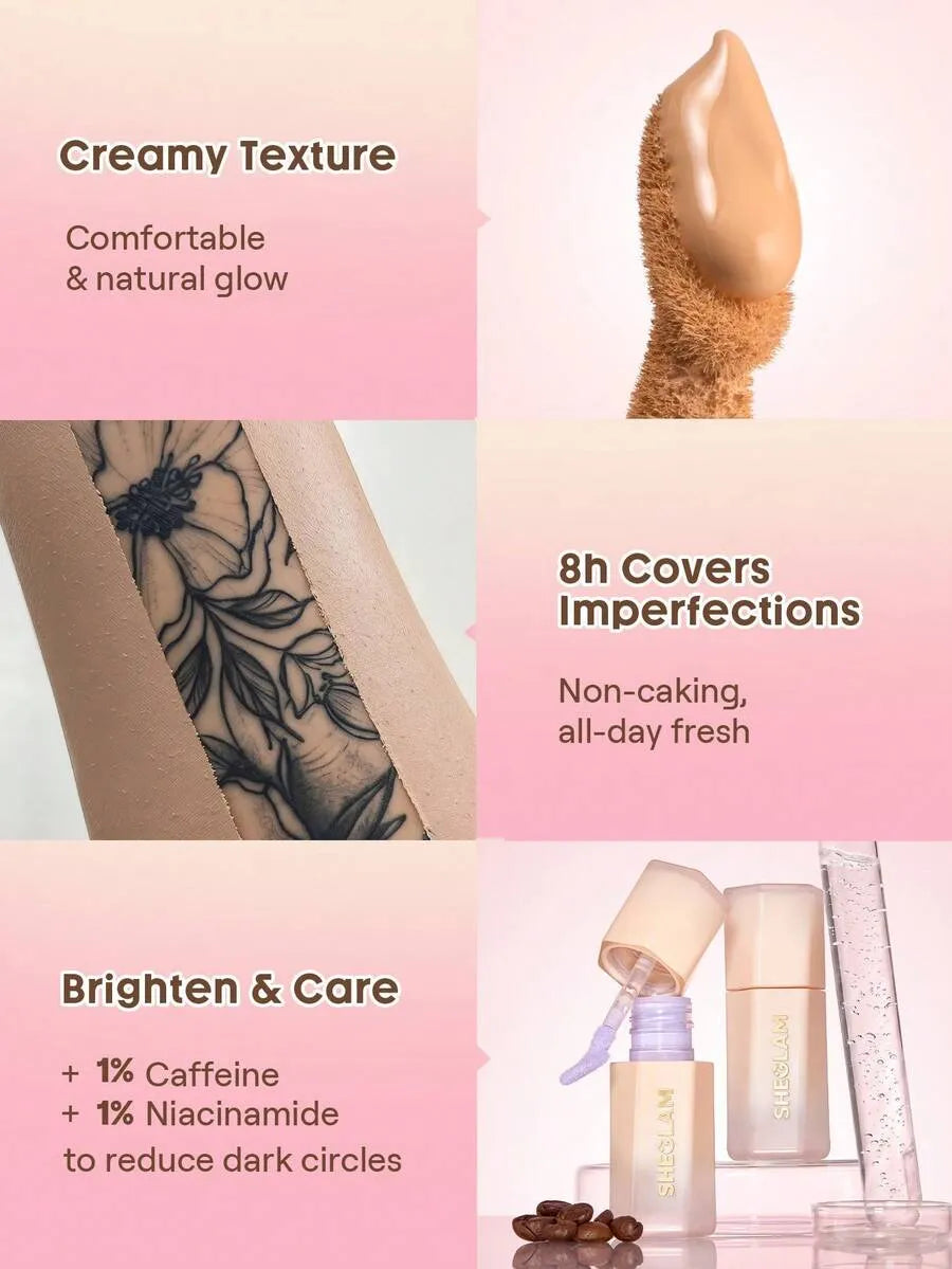 SHEIN SHEGLAM Hideaway كونسيلر تغطية كاملة ومصحح لون بلون وردي