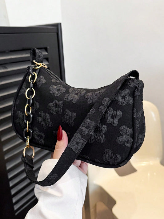 SHEIN حقيبة كتف نسائية خفيفة الوزن بلون أسود