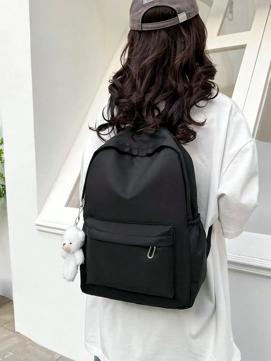 SHEIN حقيبة ظهر كاجوال واسعة السعة وعصرية للطلاب والسفر