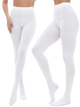 SHEIN 80D جوارب نسائية شبه شفافة سادة بلون أبيض
