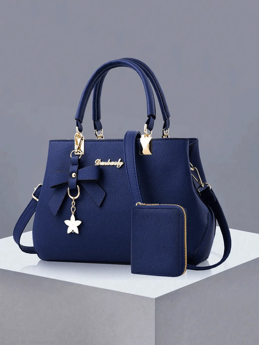 SHEIN حقيبة نسائية من البولي يوريثان مزينة بفيونكة