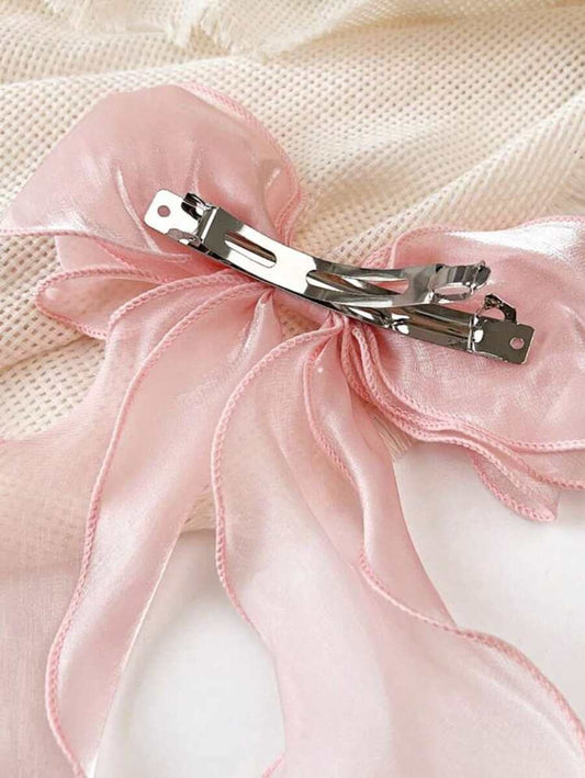 SHEIN مشبك شعر بشكل فراشة كبيرة وردي فاتح
