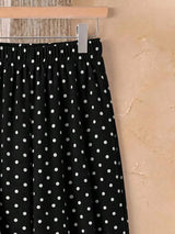 SHEIN Rusticease طقم نسائي قطعتين بلوزة بياقة كشكش وبنطال بلون الأسود والأبيض