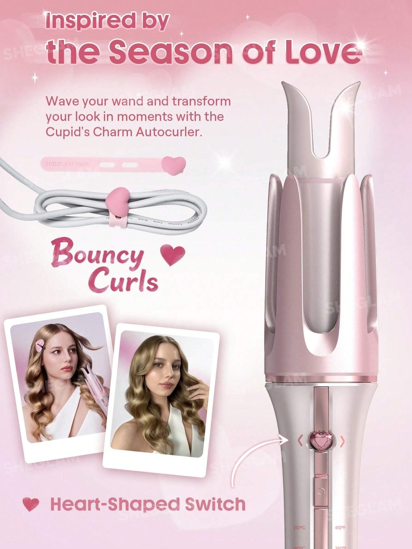 SHEIN SHEGLAM HAIR مكواة تجعيد أوتوماتيكية 32 مم للشعر