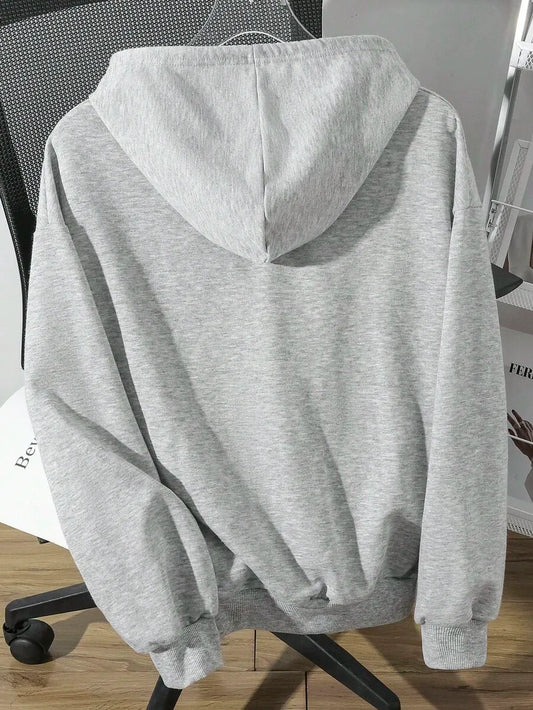 SHEIN EZwear هودي نسائي فضفاض بطبعة نمر بلون رمادي فاتح