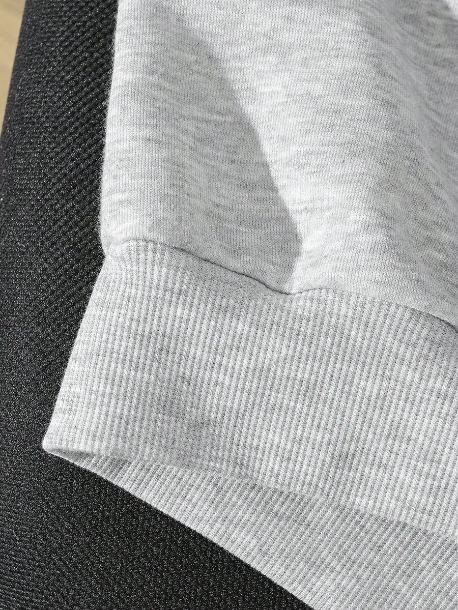 SHEIN EZwear هودي نسائي فضفاض بطبعة نمر بلون رمادي فاتح