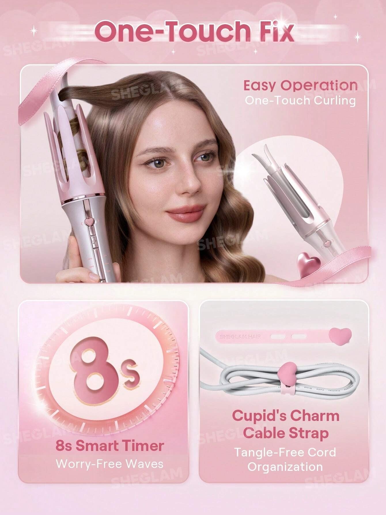 SHEIN SHEGLAM HAIR مكواة تجعيد أوتوماتيكية 32 مم للشعر