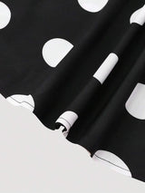 SHEIN طقم فستان بنقوش زهرية مع ربطة خصر وكارديجان محبوك بلون أبيض وأسود