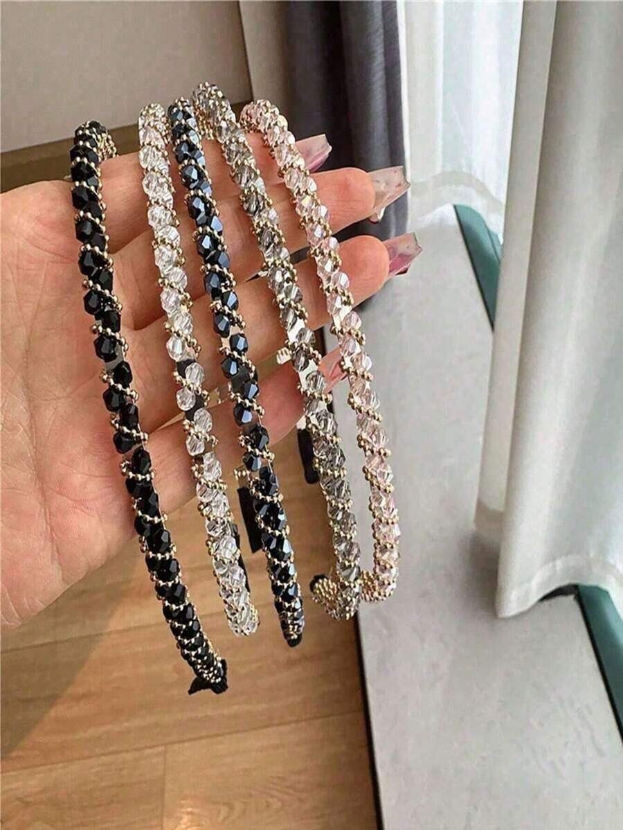 SHEIN طقم 5 قطع شريط رأس مرصع بالكريستال والراين