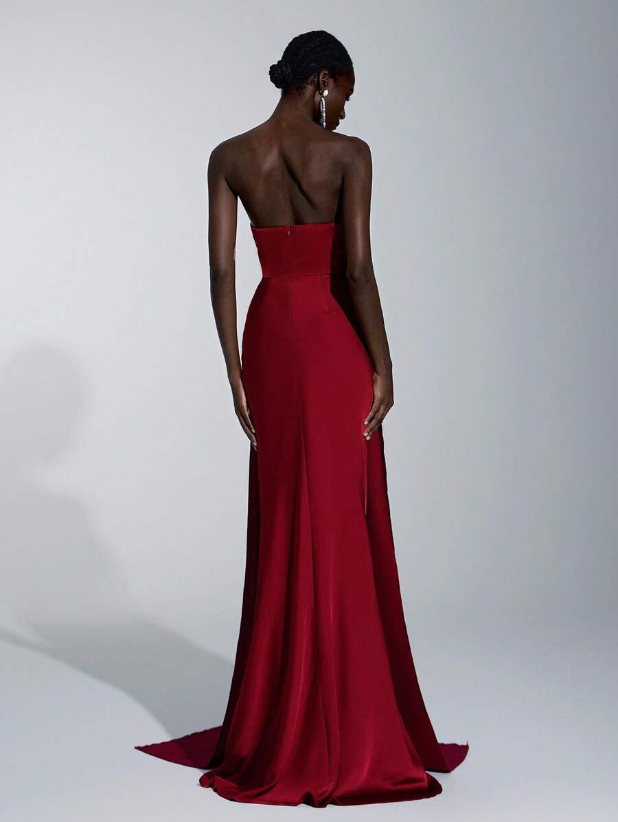 SHEIN فستان عنابي شيفون