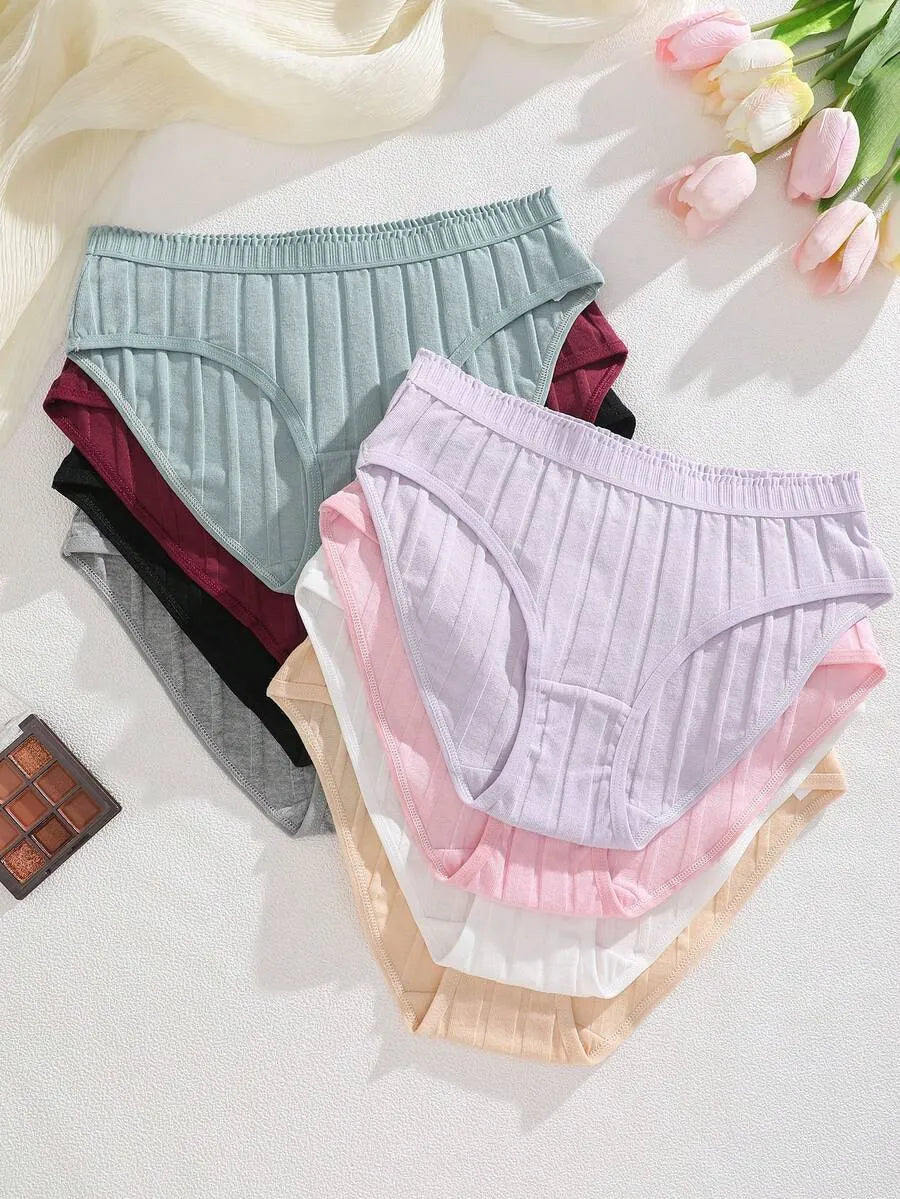 SHEIN سراويل داخلية نسائية من 8 قطع بخصر متوسط وطبعات زهور متعدد الألوان