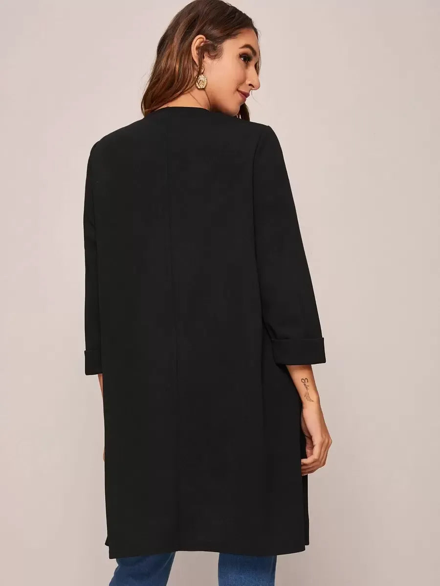 SHEIN LUNE معطف كاجوال بجيب أمامي مفتوح