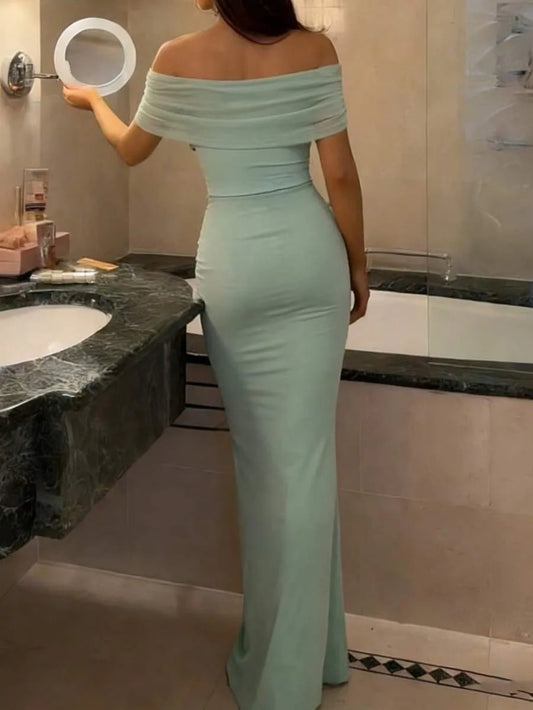 SHEIN Modelyn فستان أنيق للحفلات للنساء من الشبك والرقعة