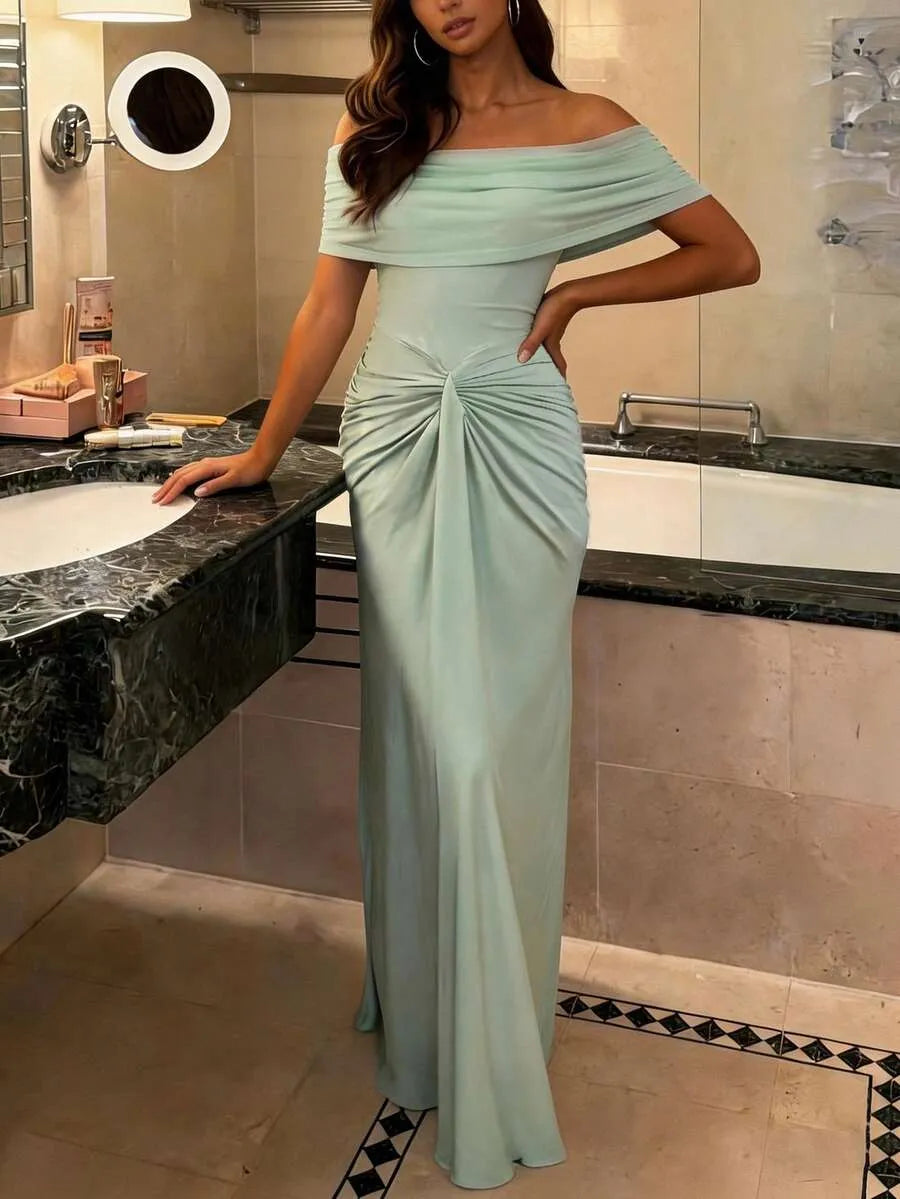 SHEIN Modelyn فستان أنيق للحفلات للنساء من الشبك والرقعة