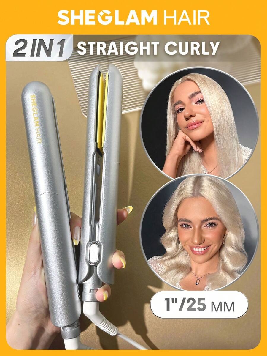 SHEGLAM HAIR Slick Chic Insta Heat مكواة فرد الشعر