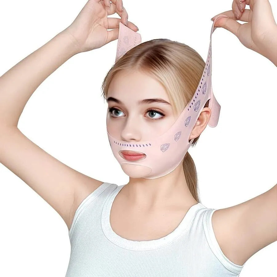 SHEIN حزام شد الوجه والذقن قابل للتعديل وإعادة الاستخدام متعدد الألوان