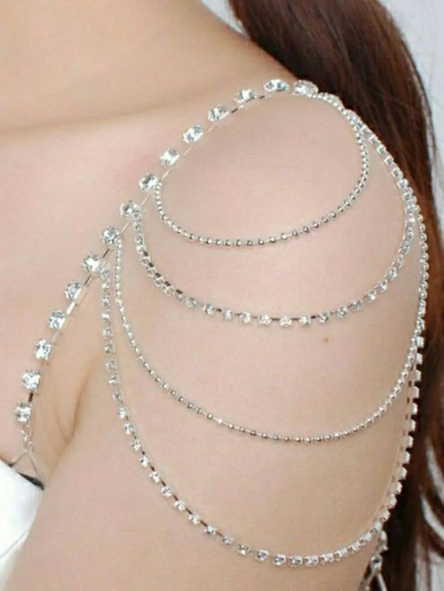 SHEIN DAZY سلسلة كتف للعروس من الراين قطعة واحدة