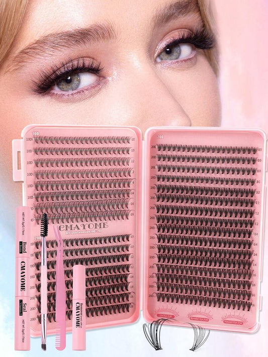 SHEIN DIY طقم 640 قطعة رموش عنقودية بأطوال مختلفة كثيفة