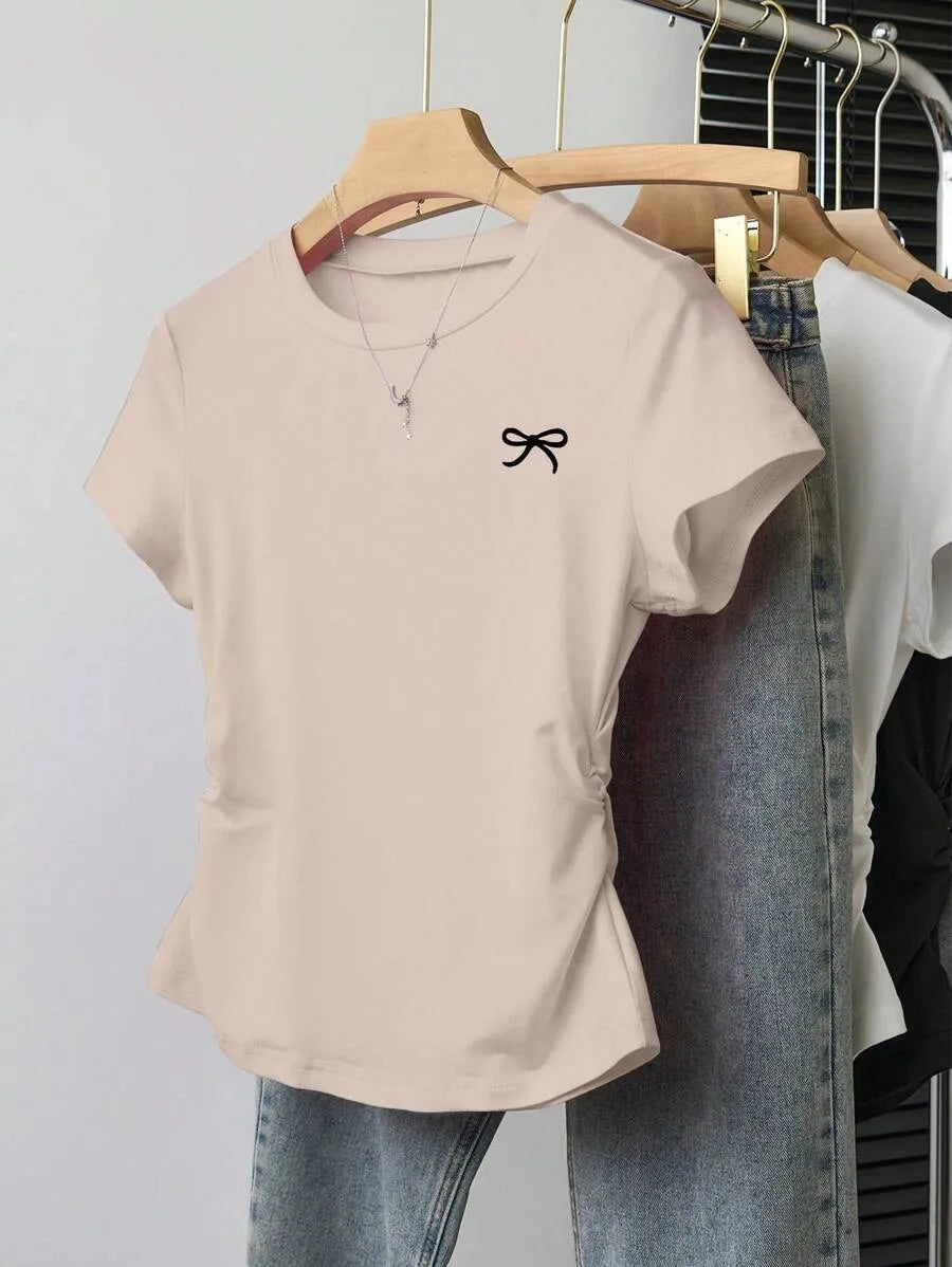 SHEIN INAWLY مجموعة 3 قطع تي شيرت نسائي بطبعات حيوانات وياقة دائرية متعدد الألوان