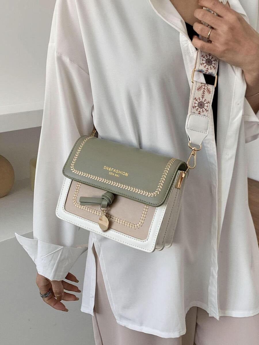SHEIN كروس بودي خضراء أنيقة بحزام عريض مميز