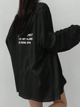 SHEIN DAZY كارديجان واسع بغطاء رأس وطباعة خلفية