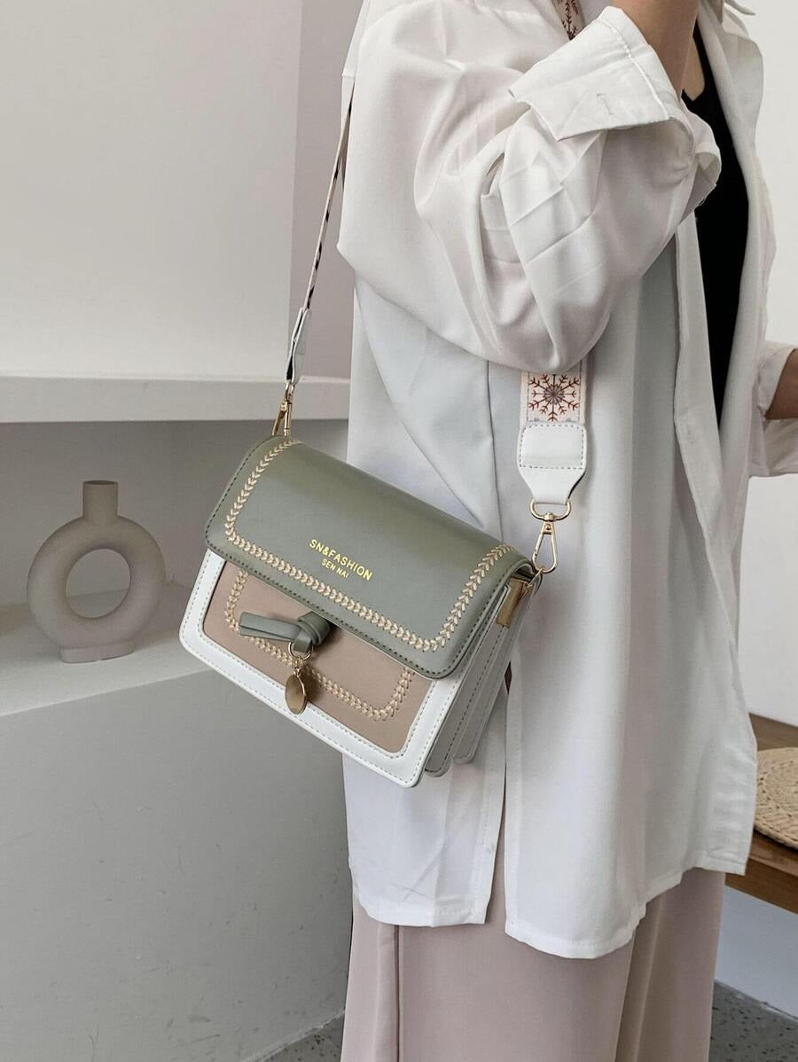 SHEIN كروس بودي خضراء أنيقة بحزام عريض مميز