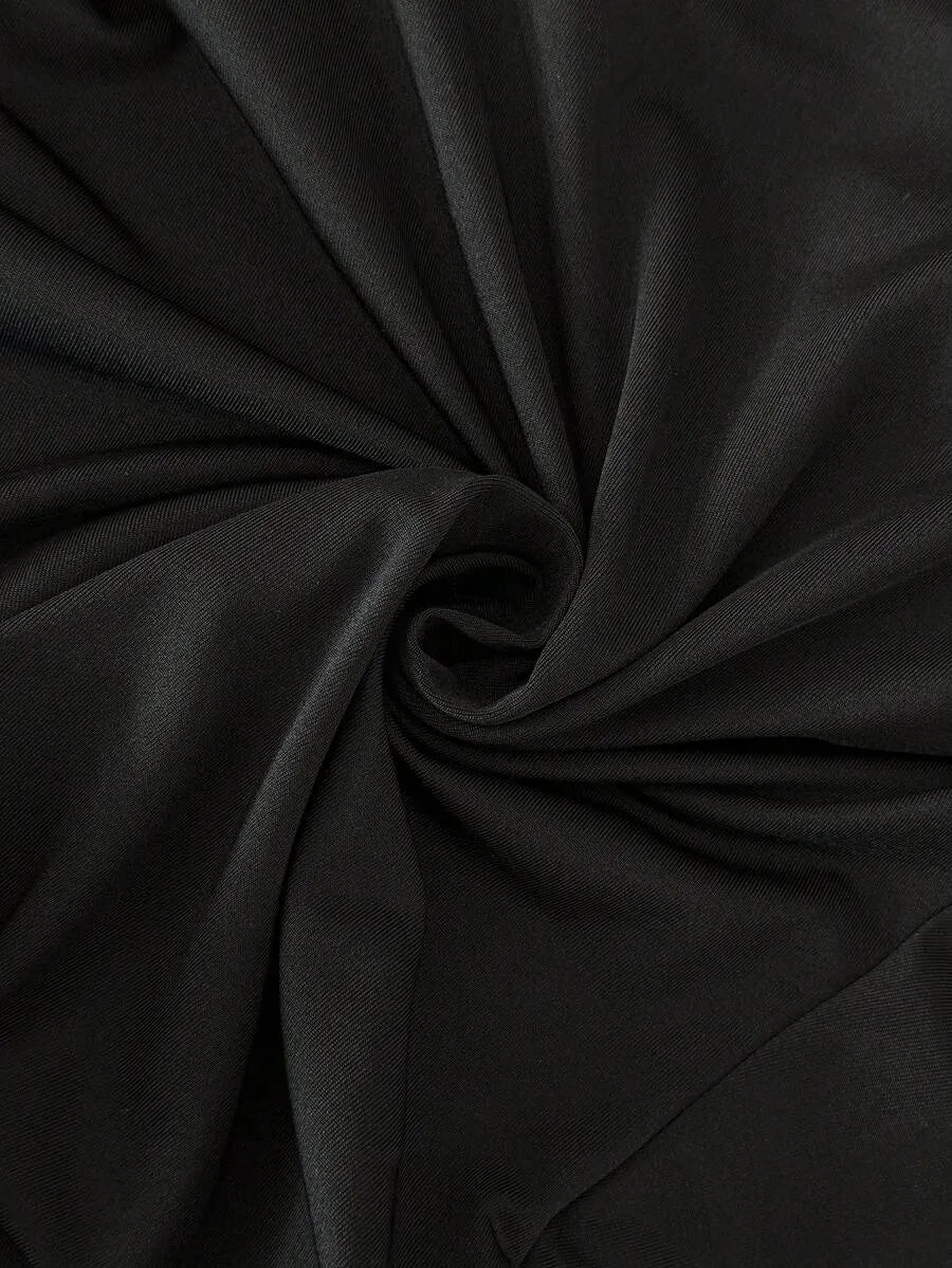 SHEIN Roveilla فستان كارديجان محبوك برباط خصر وياقة مربعة بلون بني