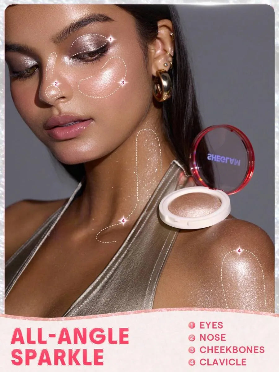 SHEIN SHEGLAM Glowchi Bouncy Powdered Sugar هايلايتر بلون بلمعة متوهجة