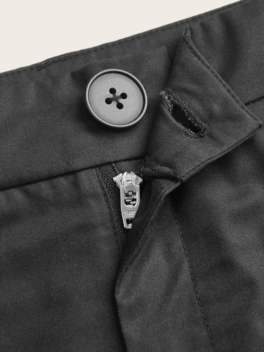 SHEIN MOD بنطلون نسائي قطني بخصر عالٍ وساق مستقيمة ورقعة مطرزة متعدد الألوان