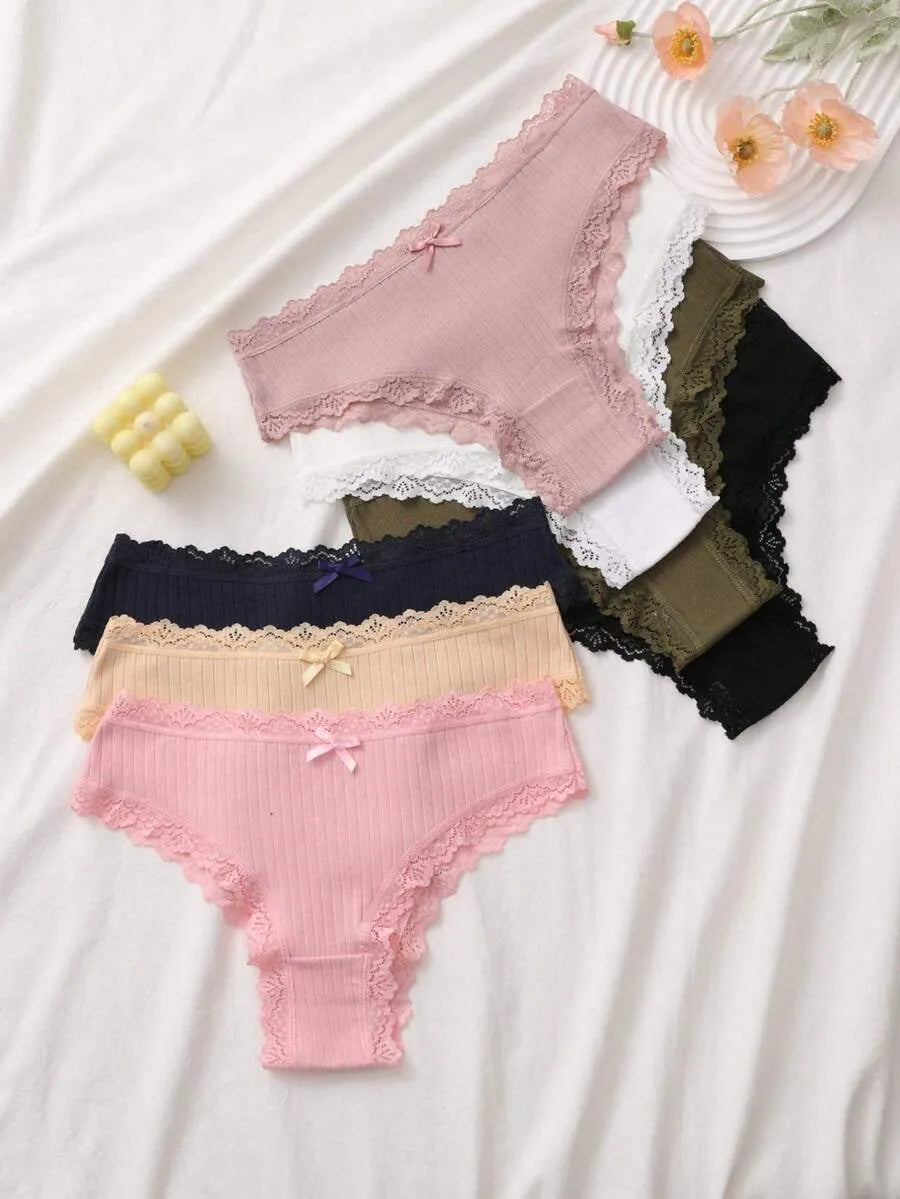 SHEIN سراويل داخلية نسائية برازيلي من 7 قطع بنقشة نباتية ومتعدد الألوان