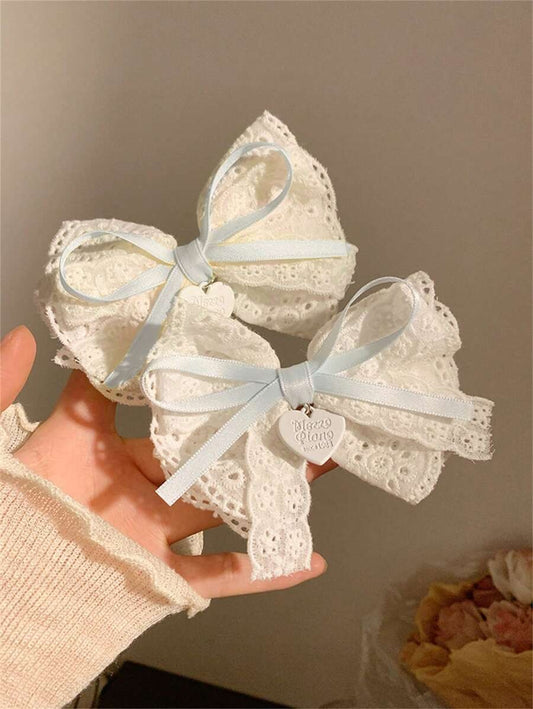 SHEIN مشبك شعر بناتي بفيونكة بيضاء