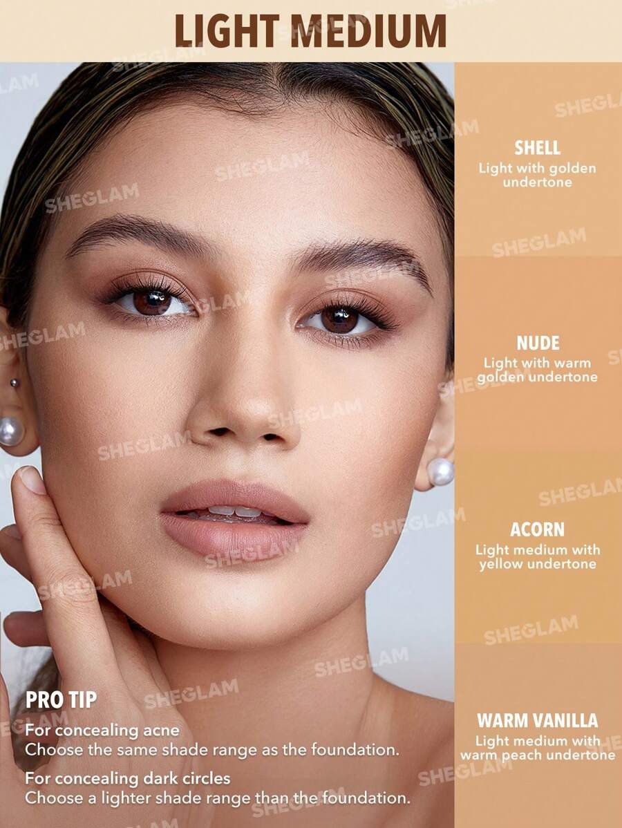 SHEGLAM Perfect Skin High Coverage Concealer Acorn  درجة  كونسيلر خافي عيوب